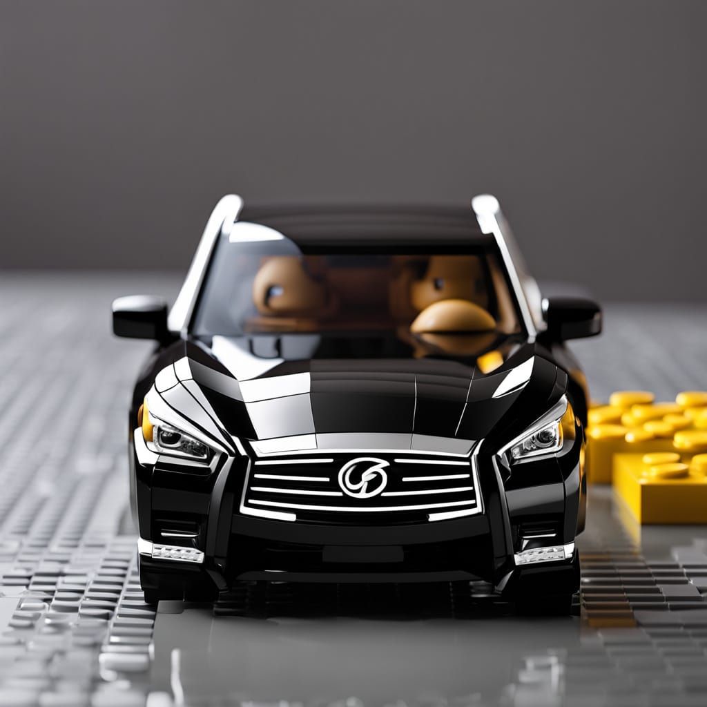 Luxury Lego Car Still in High-Contrast Studio Lighting