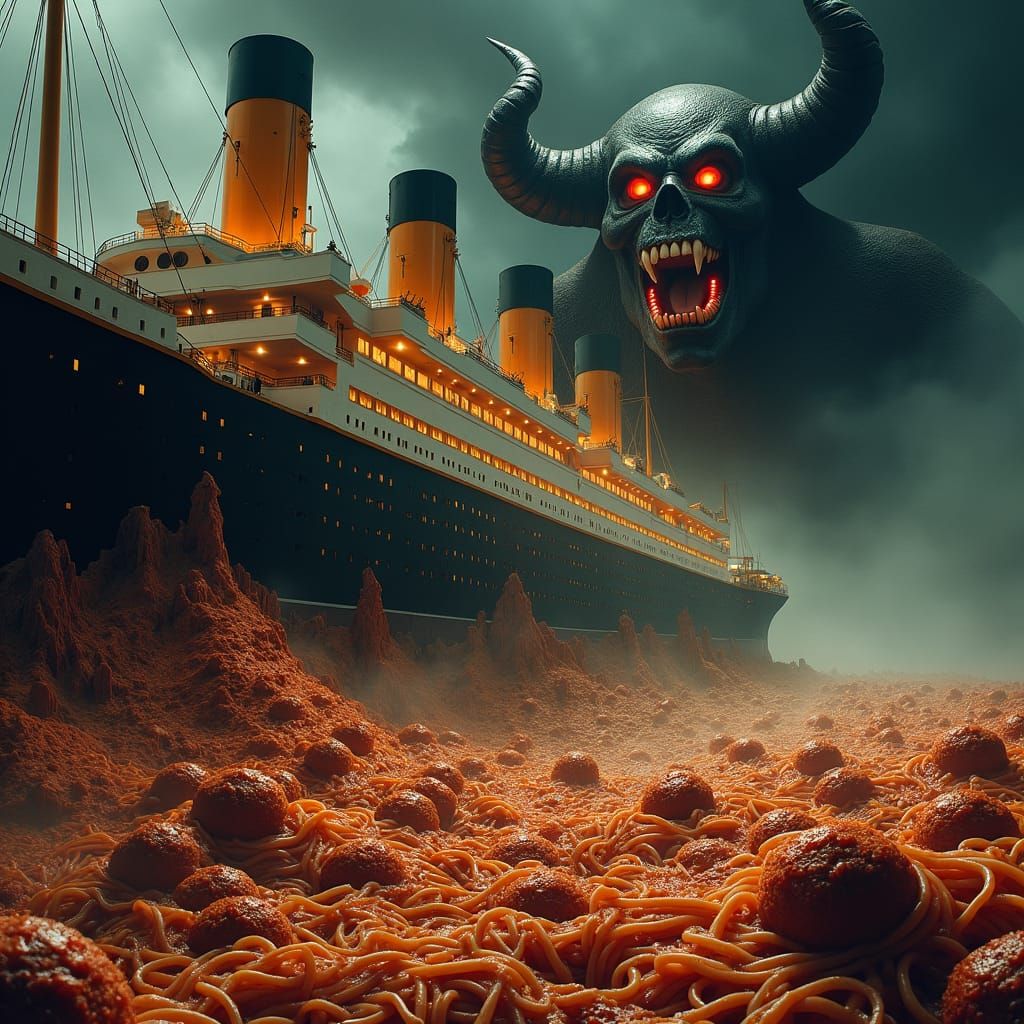 Titanic Consumed by Spaghetti Sea, Satan Watches