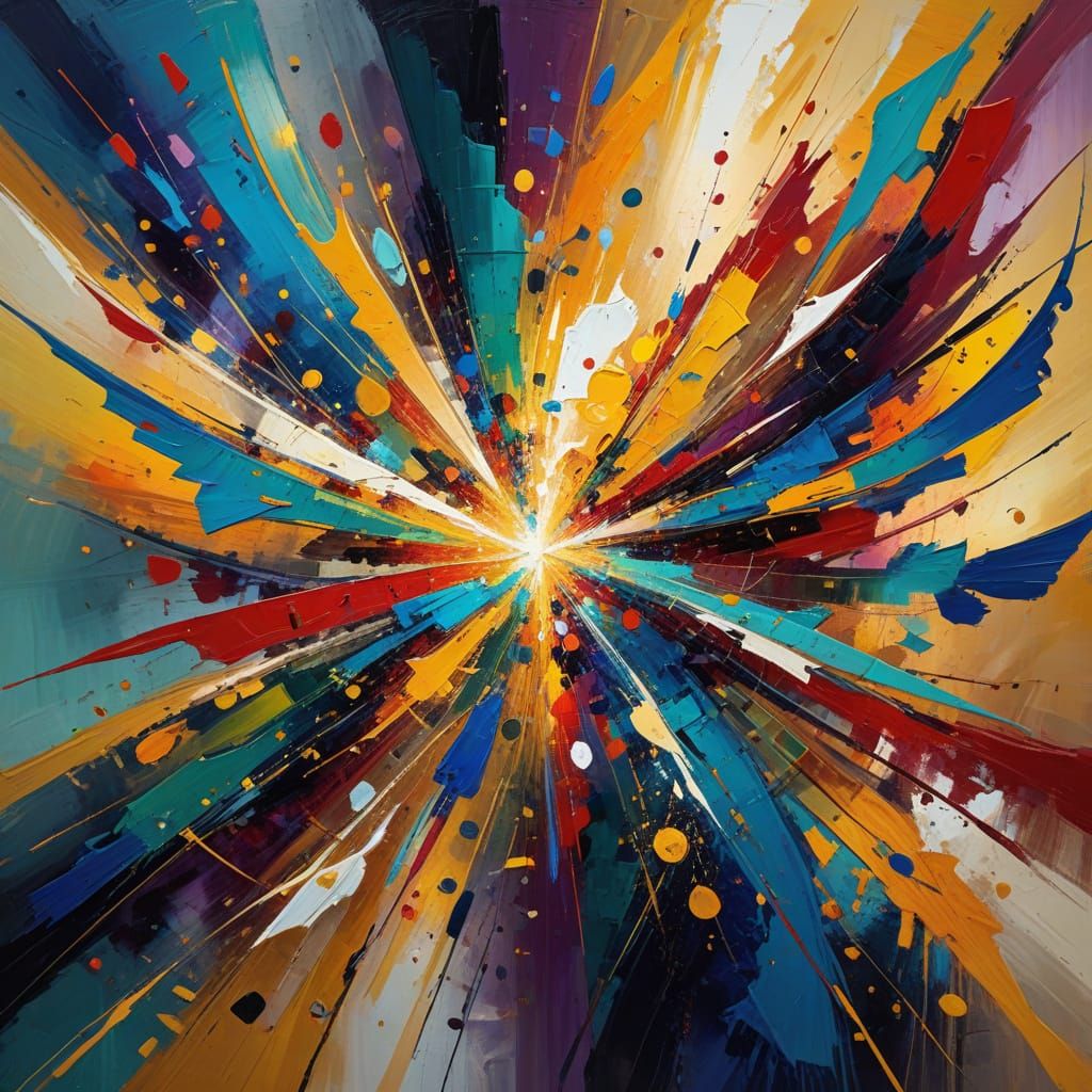 Abstract Expressionism Close-Up: Swirling Colors in Oil