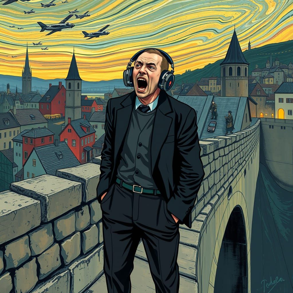 Screaming Figure in Dissonant Timescape