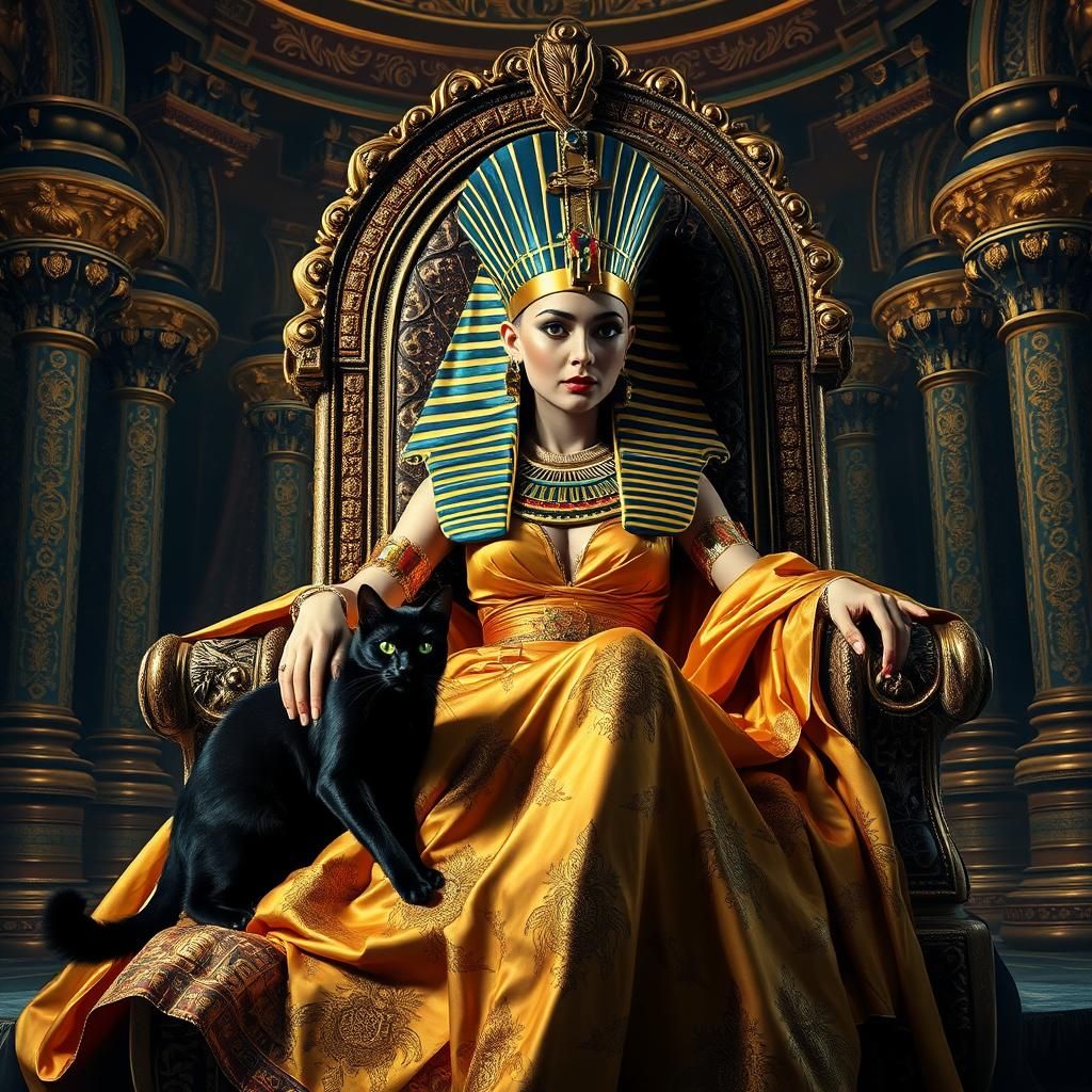 Cleopatra on Her Throne in Digital Matte Painting