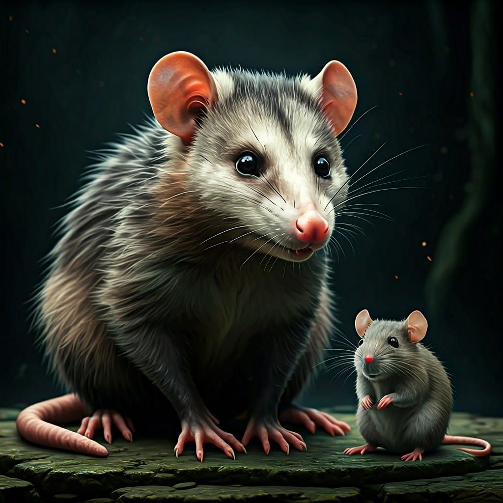 Possum and Rat Meeting: Fantasy Concept Art