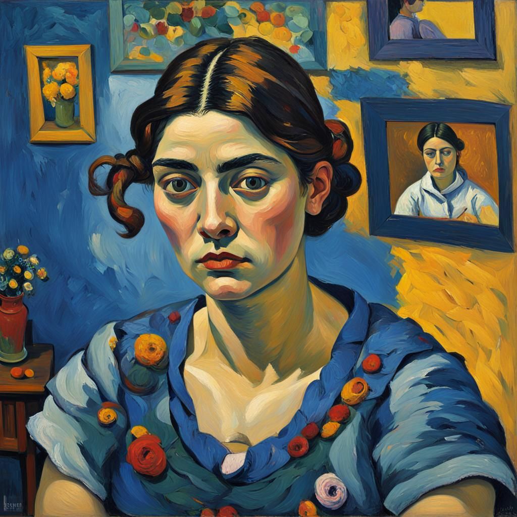 Expressionist Portrait in Neo-Impressionistic Style