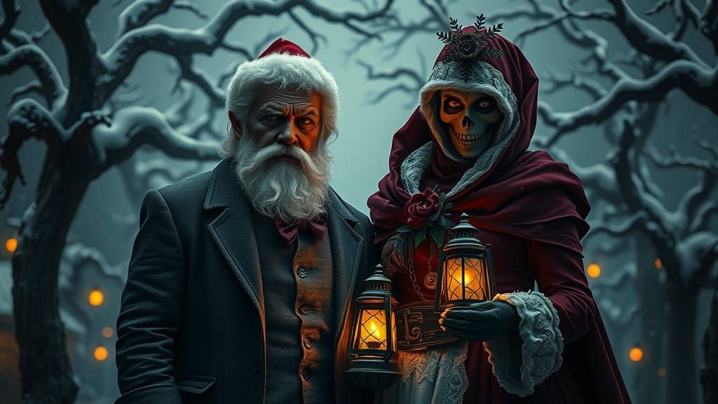 Dark Victorian Santa and Mrs Claus in a Twisted Winter Wonde...