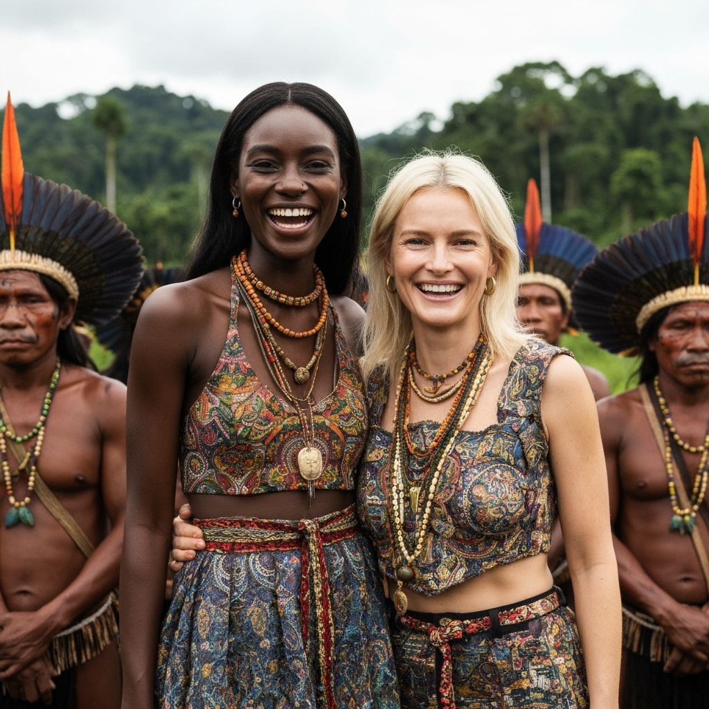 Women Protest Deforestation in the Amazon, Photorealistic St...