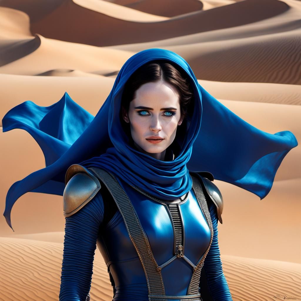 Fremen Warrior on Arrakis in Hyperrealistic Style