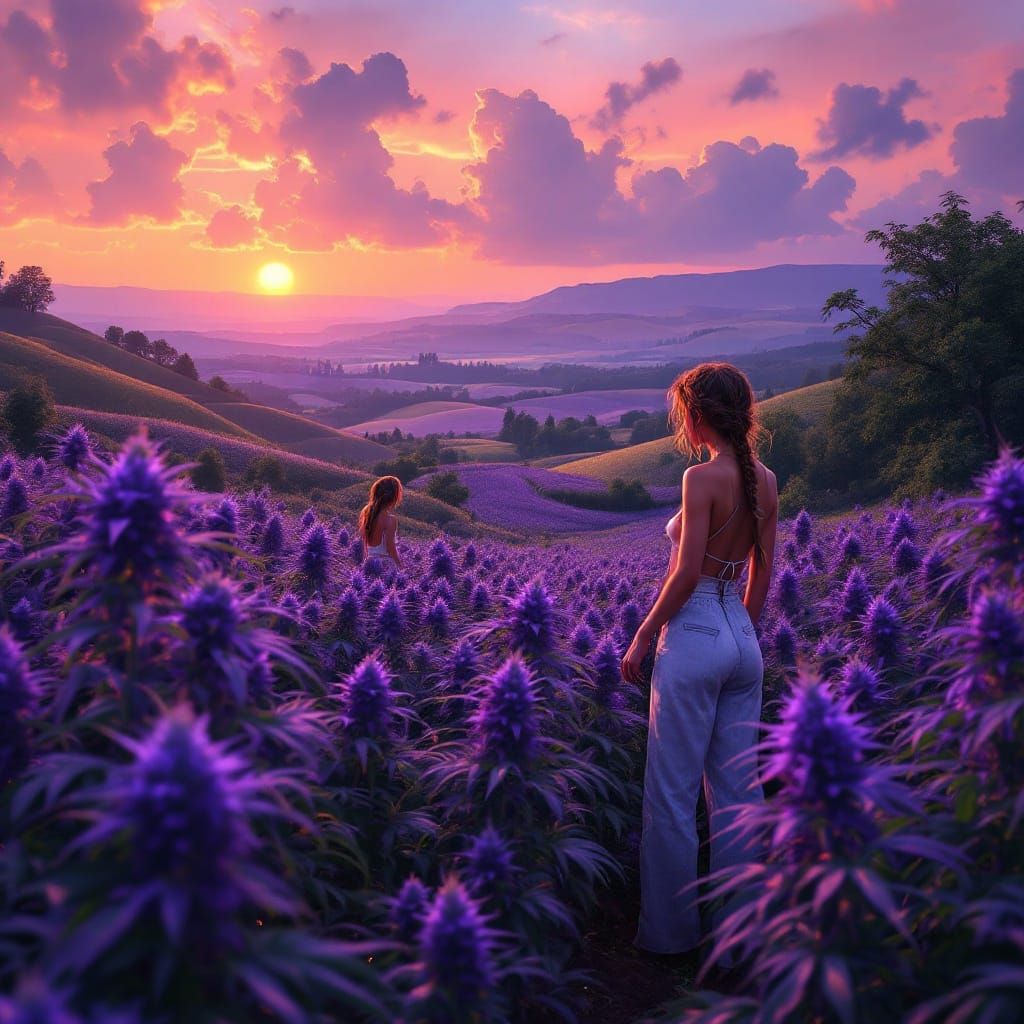 Vintage Cannabis Farm in Rheingau, Germany, with Purple Plan...