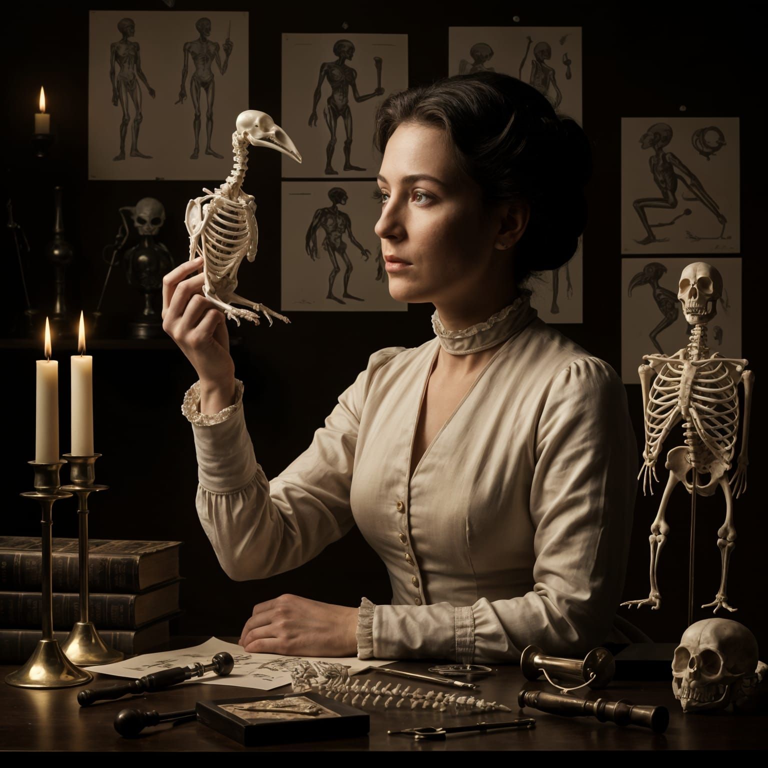 Caravaggio Style Victorian Anatomist Study