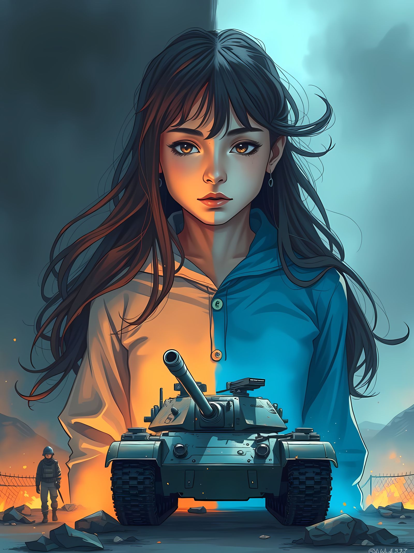 Girls Caught Between War and Peace in a Semi-Realistic Graph...