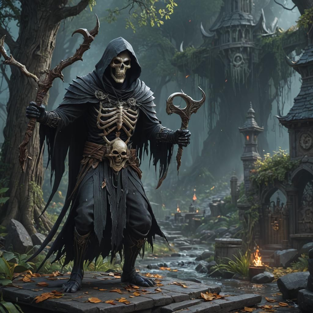 Jamaca as the Grim Reaper: Fantasy Concept Art