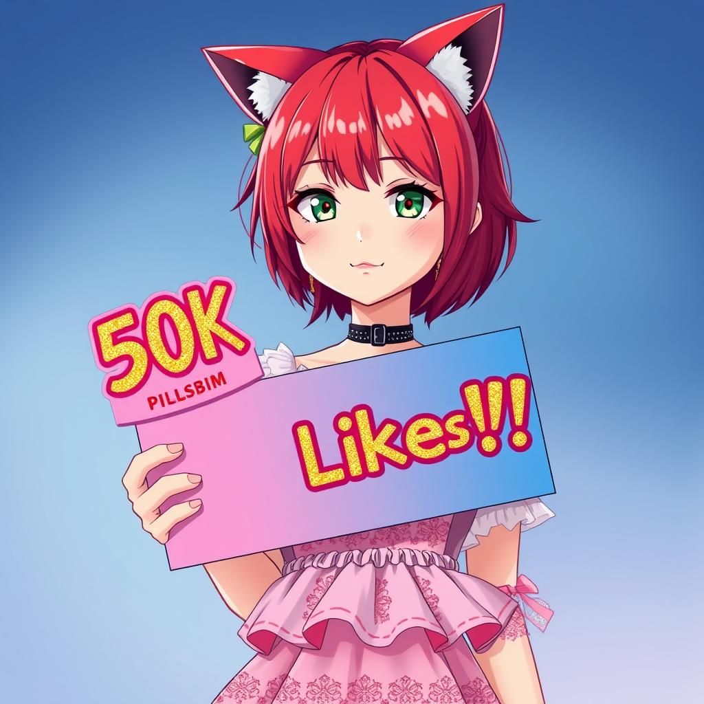 Adorable Japanese Woman with 50K Likes in Manga Style