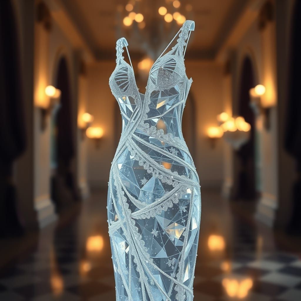 Elegant Glass Dress Sparkling Like Crystal
