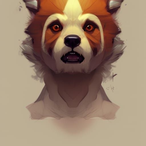 Detailed Growlithe Portrait in Digital Art Style