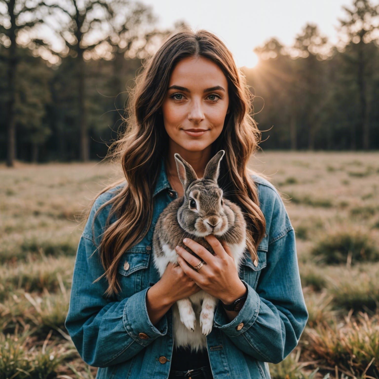 Lola Molly with a rabbit
