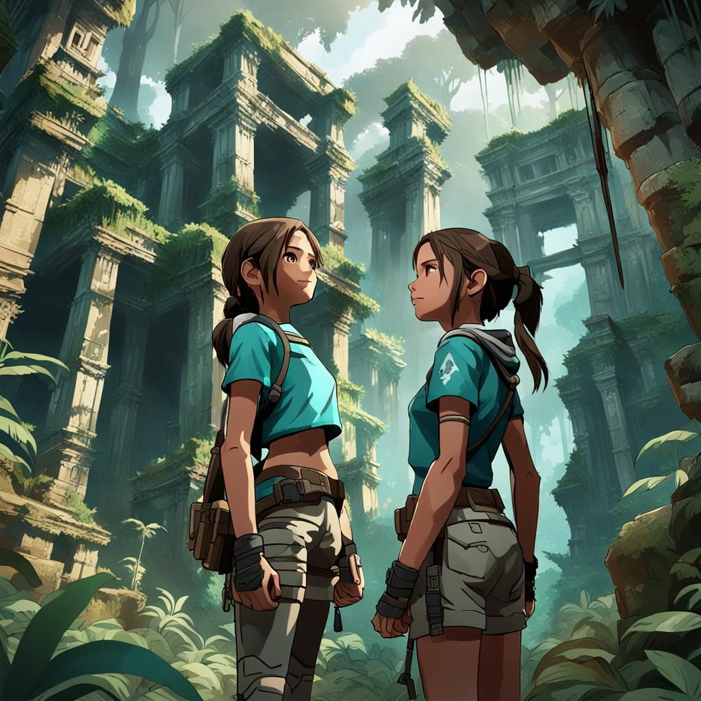 Lara and Marianne Croft in 3D Anime Art