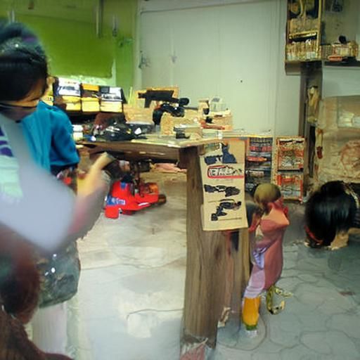 AI Image of Children Running a Gun Shop