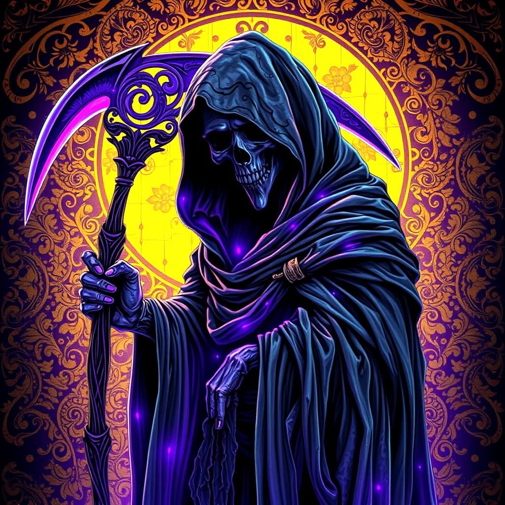 Grim Reaper in Vibrant Dark Fantasy