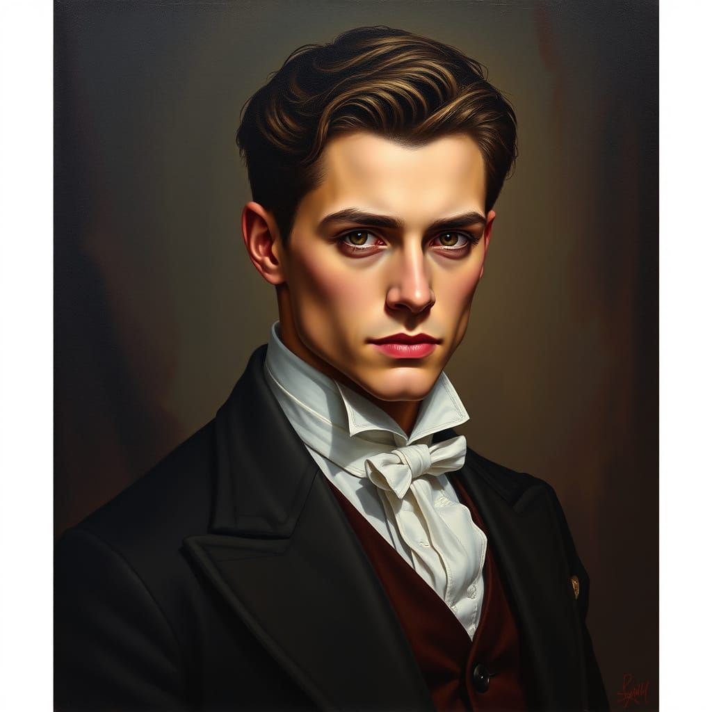Refined Vampire in a Victorian Gothic Aesthetic