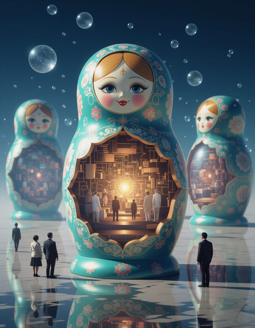 Giant Cutaway Cyber Matryoshkas