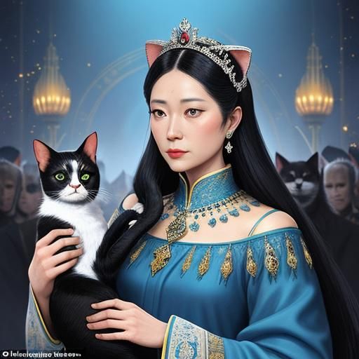 AI Cat Contemplates Reincarnation as Digital Art