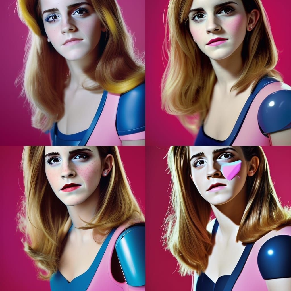 80s Robot Girl Portrait, Professional Photography Style