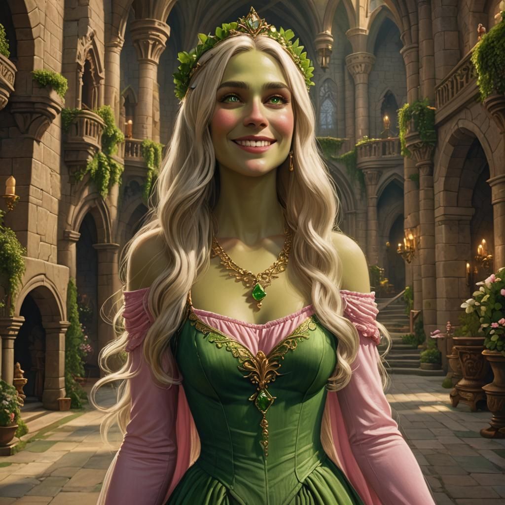 Dryad Princess in Castle Room: Fantasy Art