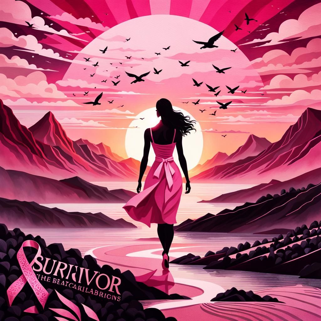 Pink Ribbon Survivor Collage in 8K