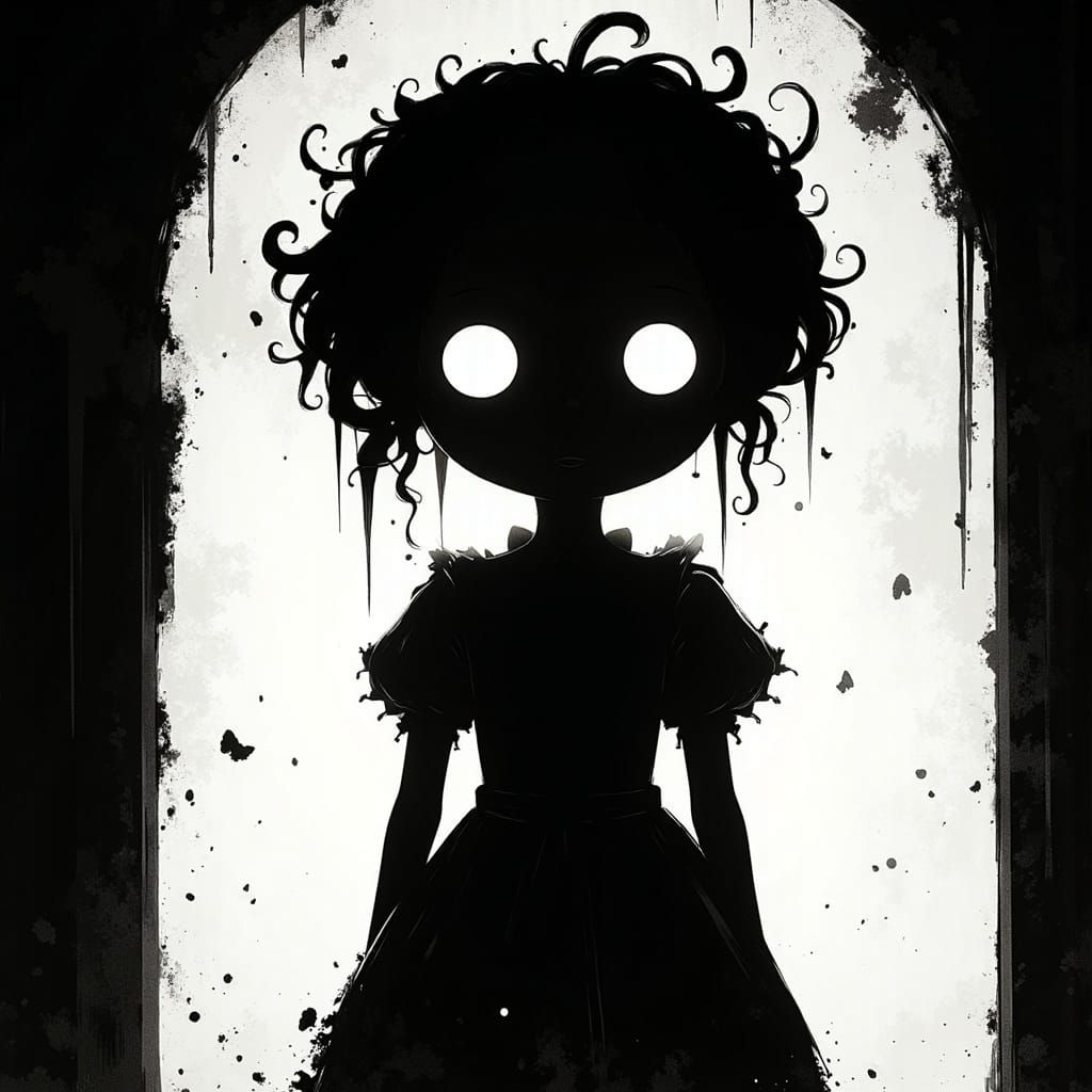 Surreal Cartoon of Broken Porcelain Doll