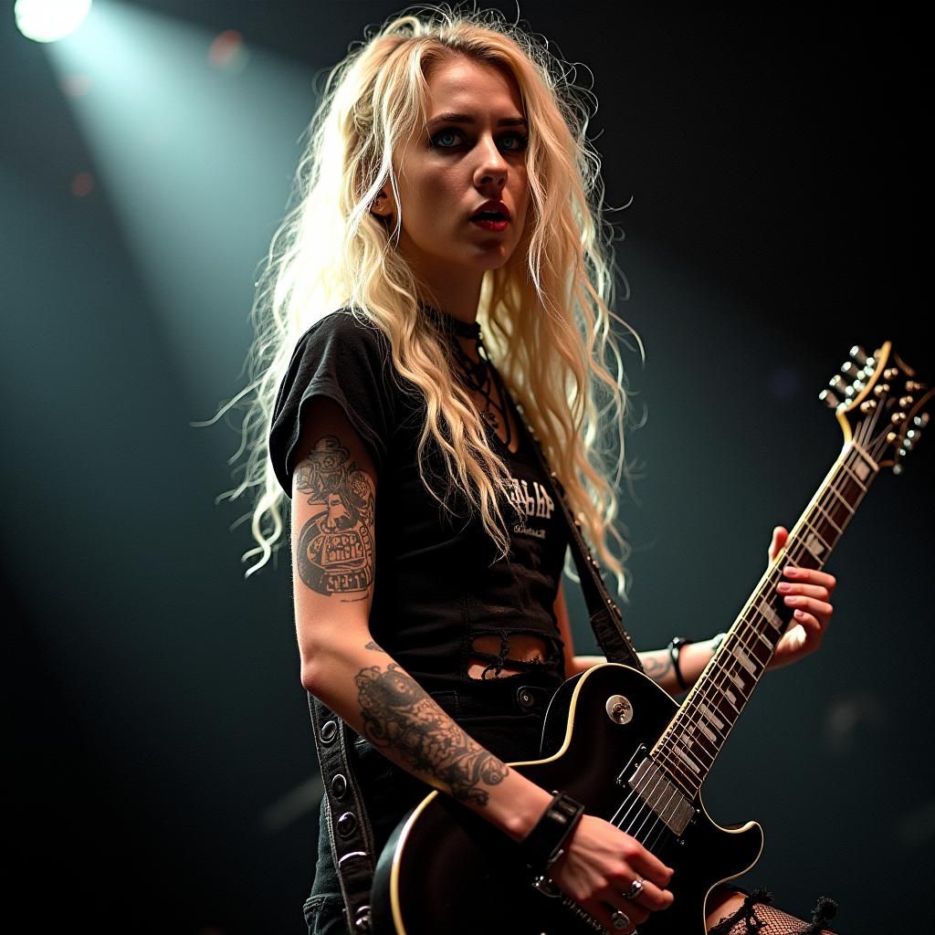 Goth Grunge Rock Star on Stage