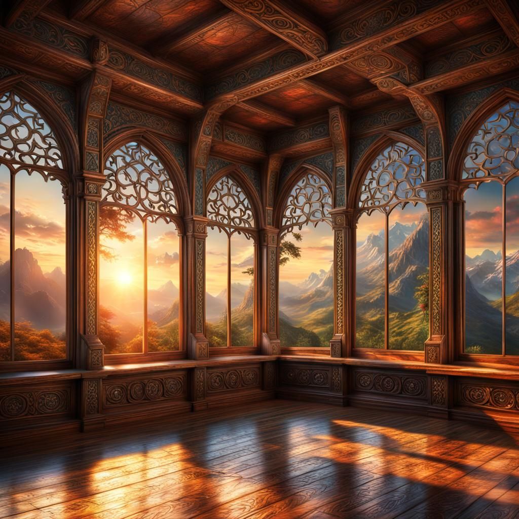 Elven Library: A Fantasy Nature Scene