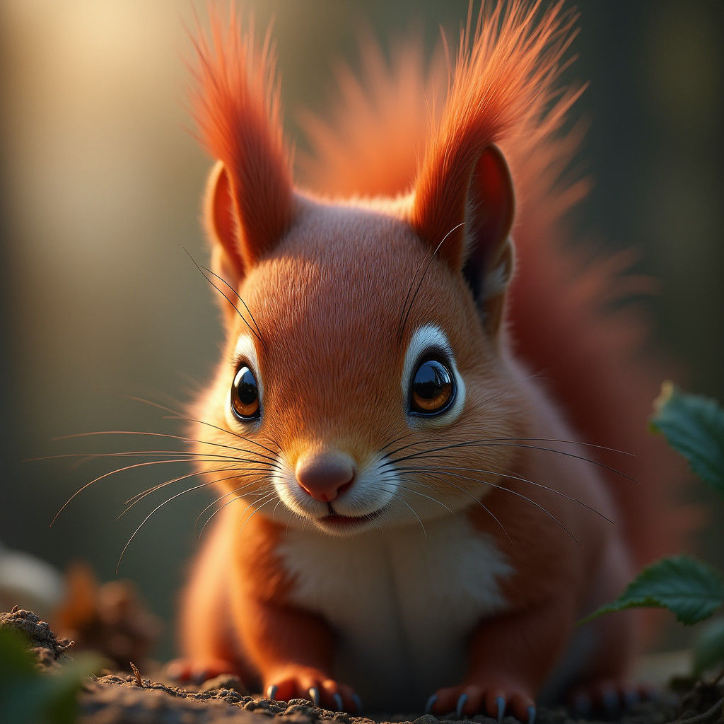 Red Squirrel Portrait in Hyper-Realistic Detail