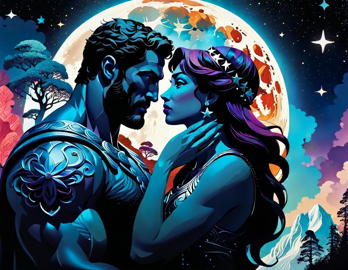 Hercules and Megara: Double Exposure Fantasy Art