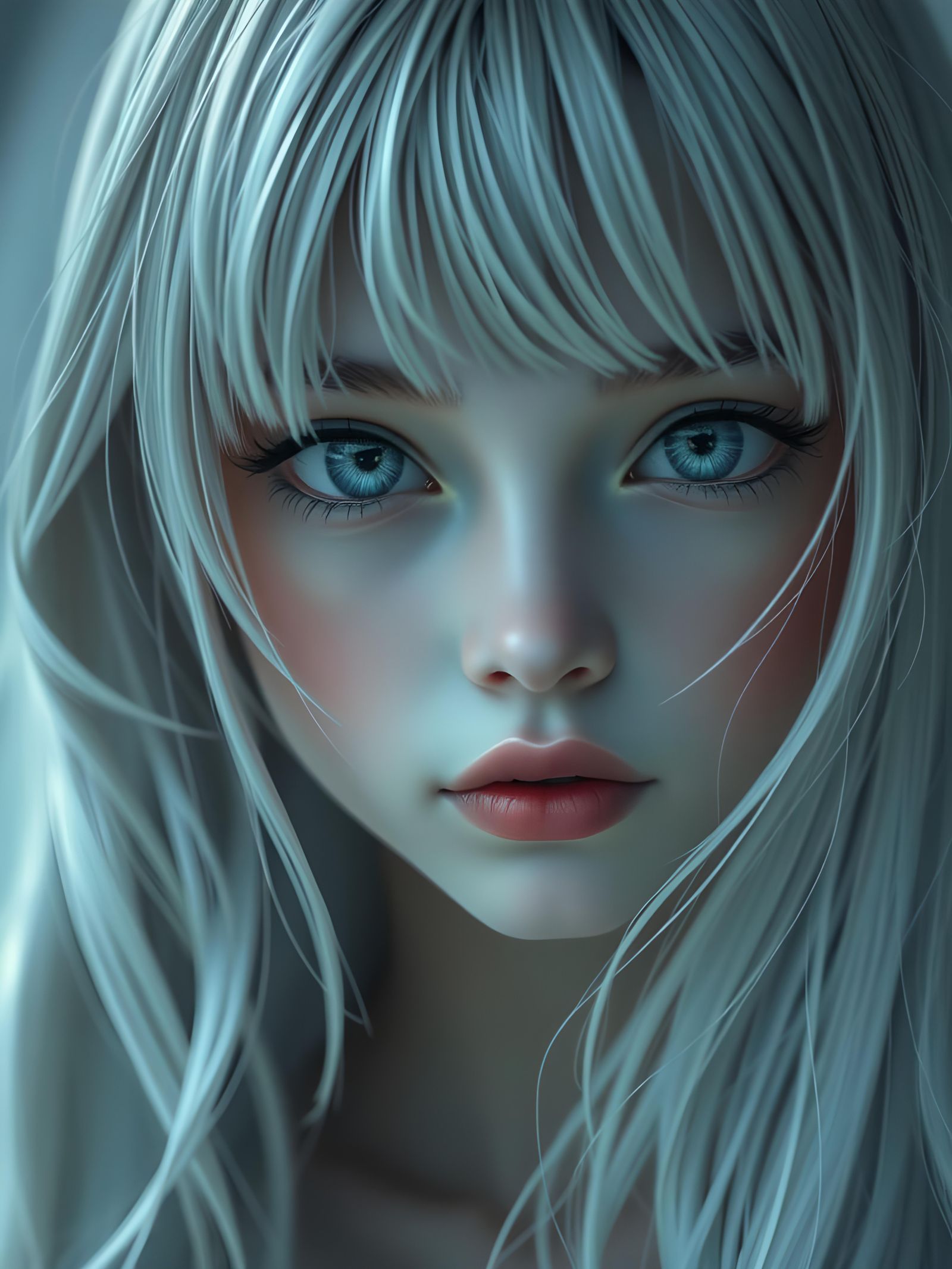 Ethereal Kawaii Ghost in Dreamlike Portrait