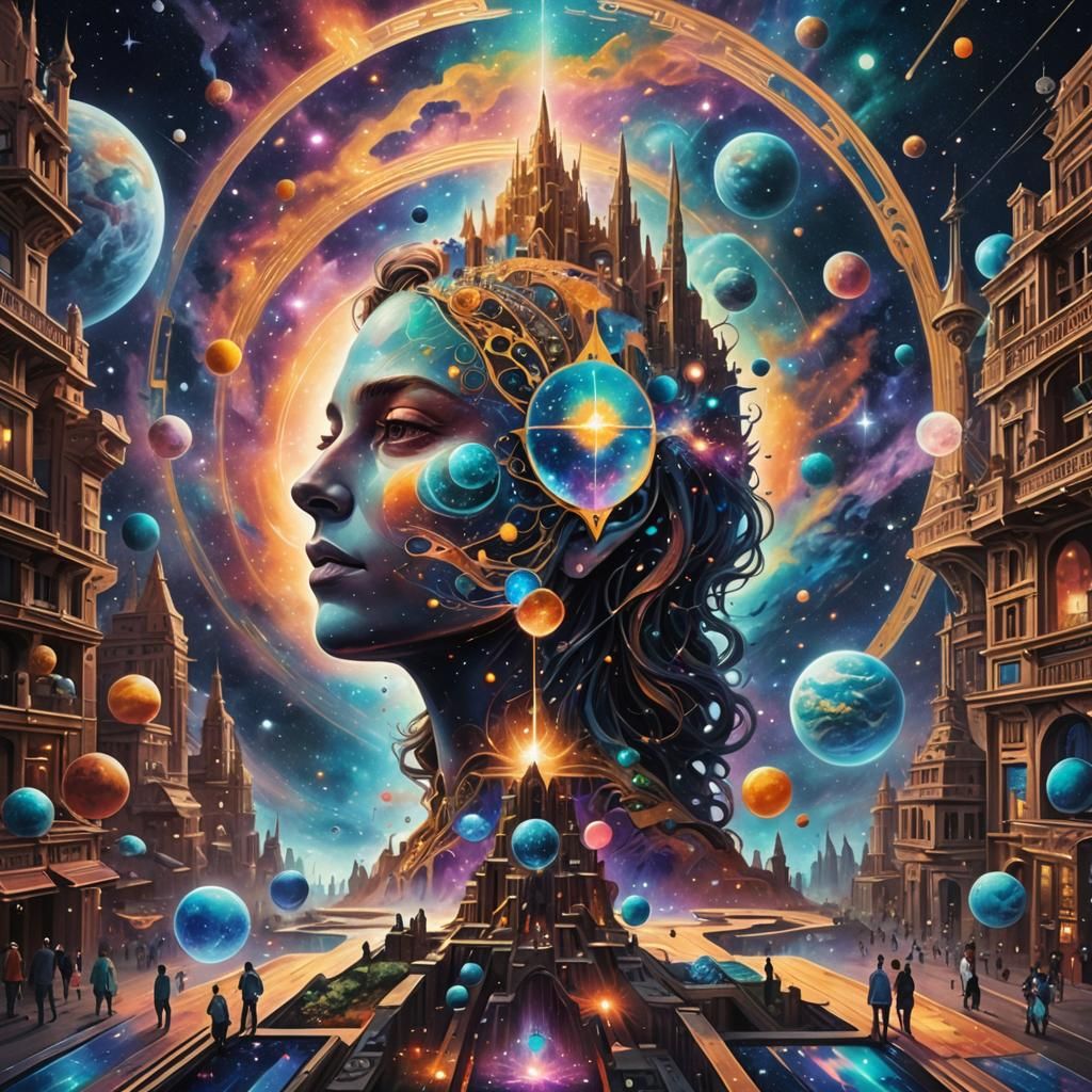 Astral Plaza in Holographic Cosmic Illustration