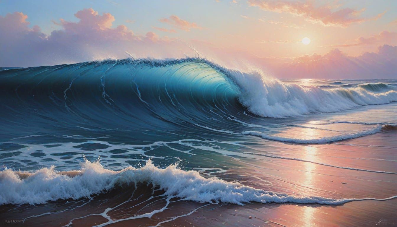 Waves of Color in Oil Painting Style