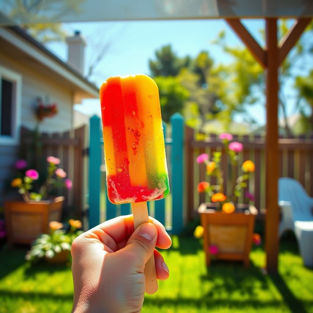 Colorful Popsicle in Pop Art Style