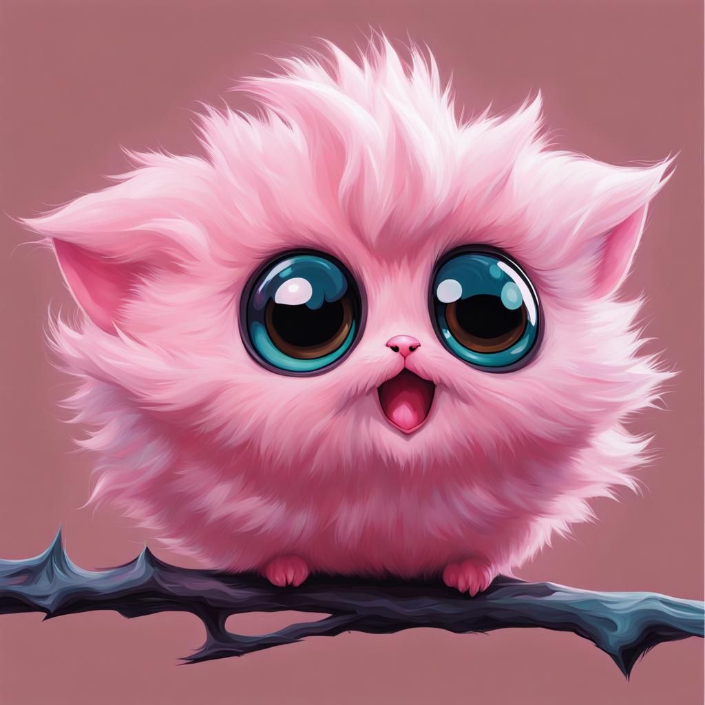 Photorealistic Jigglypuff with Abstract Art Details
