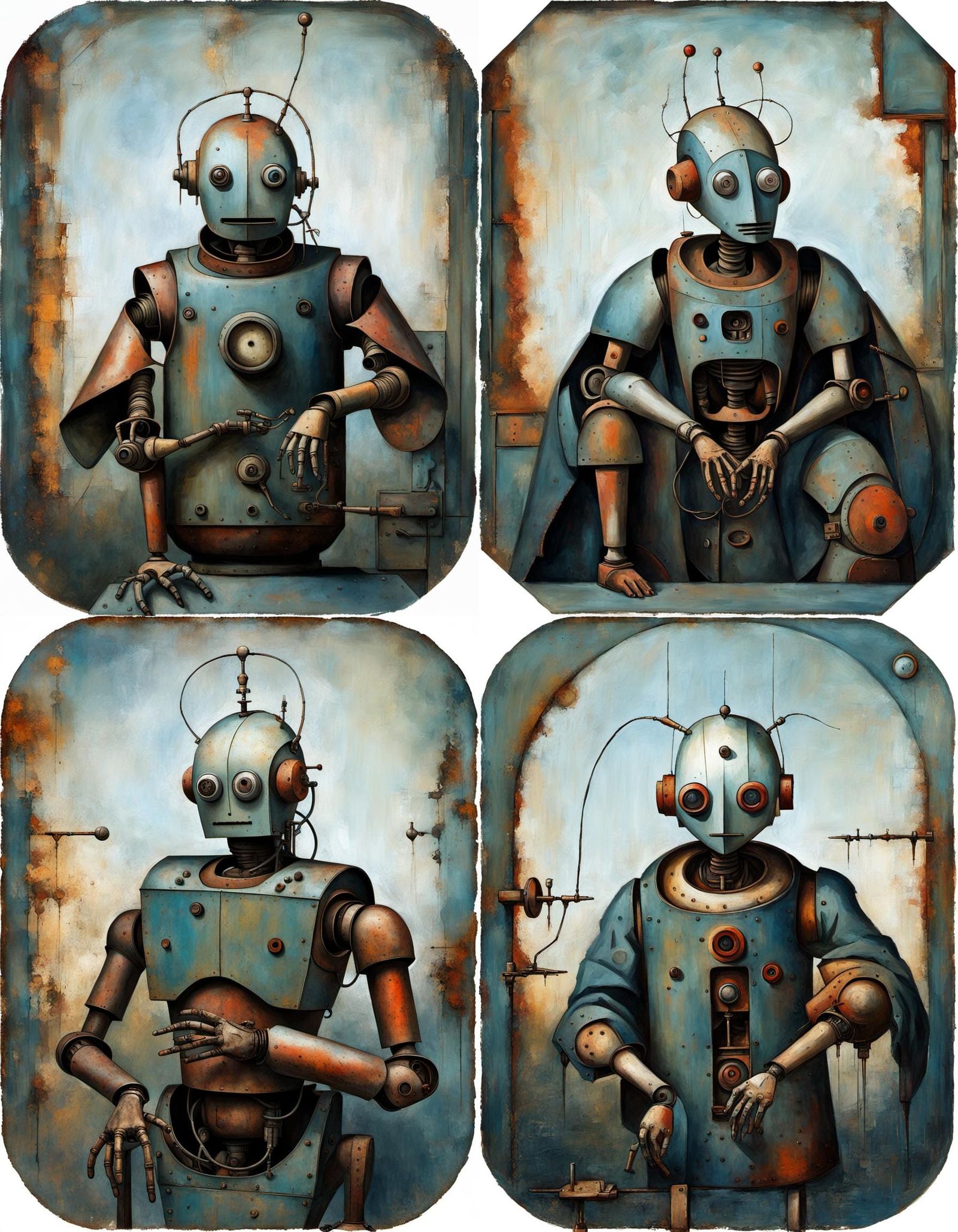 Robot in Hieronymus Bosch Style: Ennui and Rust