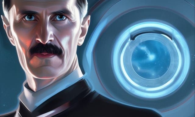 Nikola Tesla in Star Trek Concept Art Portrait