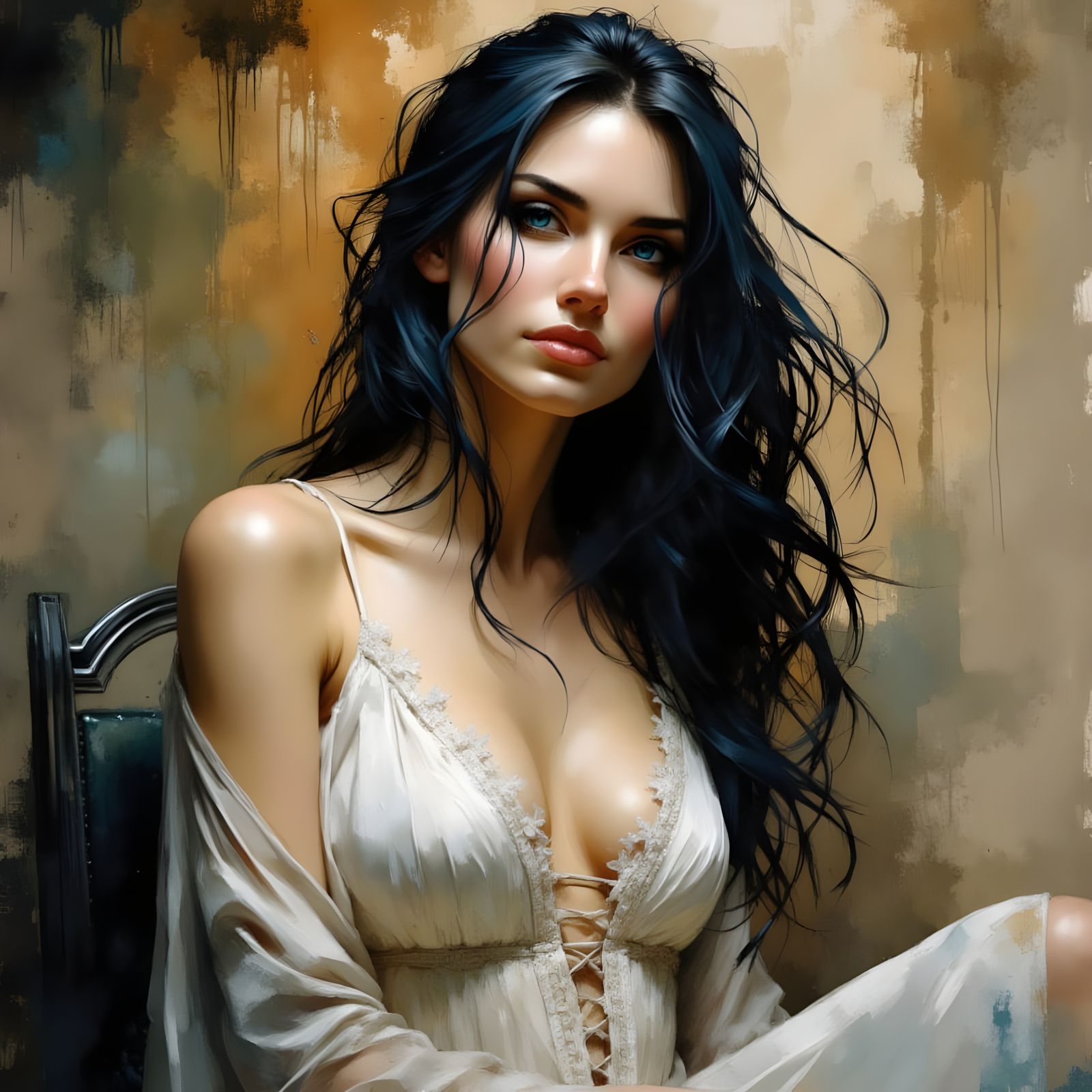 Ethereal Beauty: Woman in Lace Dress