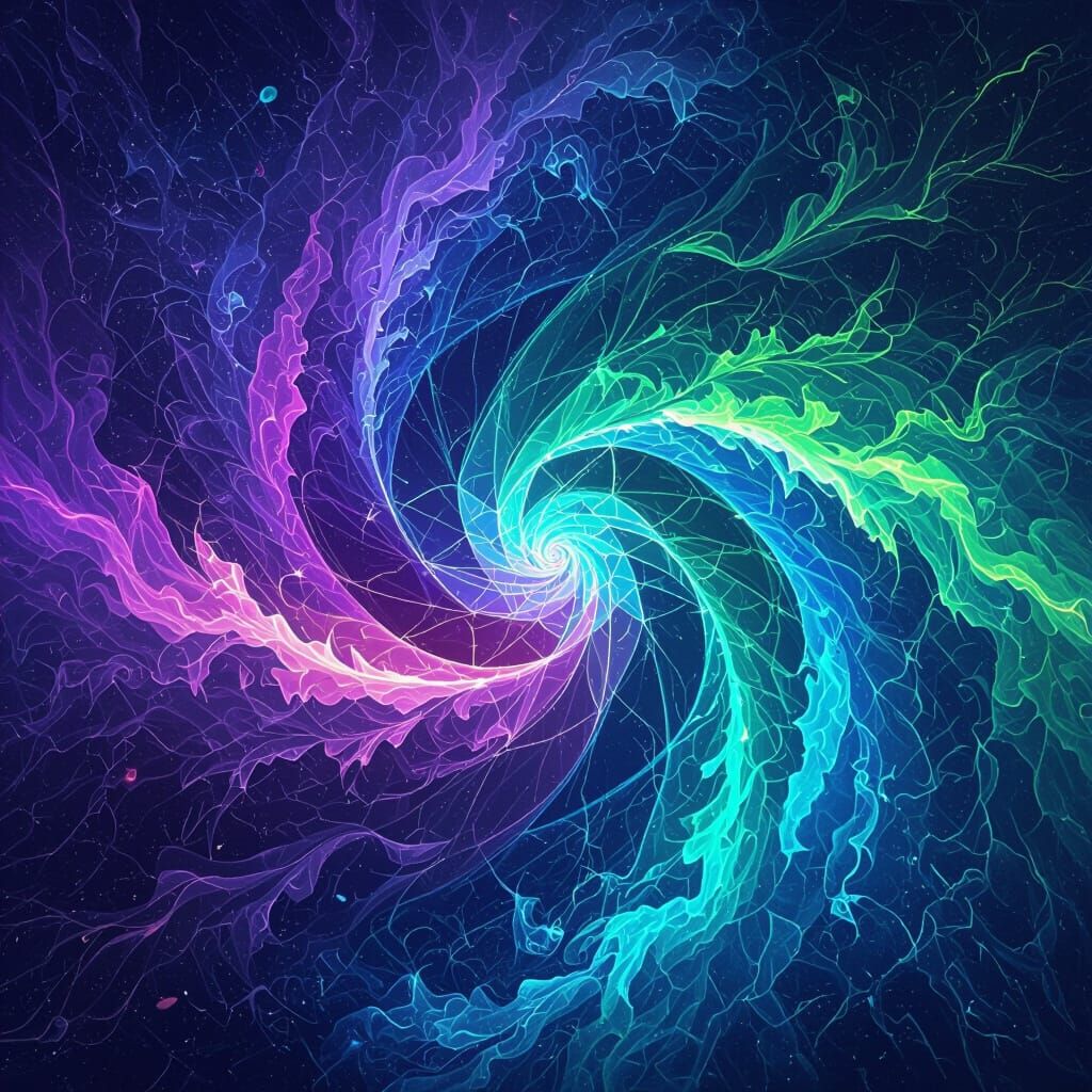 Abstract Digital Painting with Luminous Colors