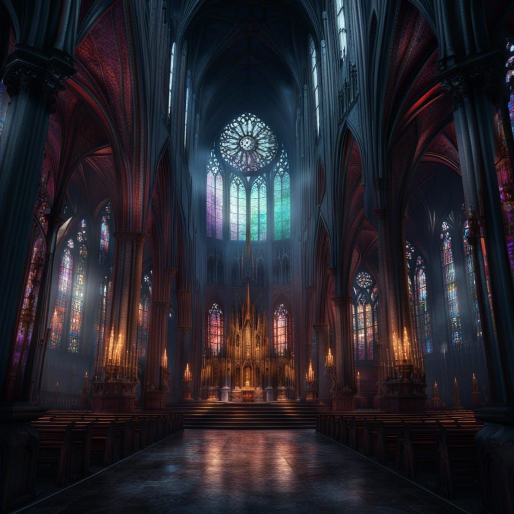 Grand Gothic Church with Soaring Spires