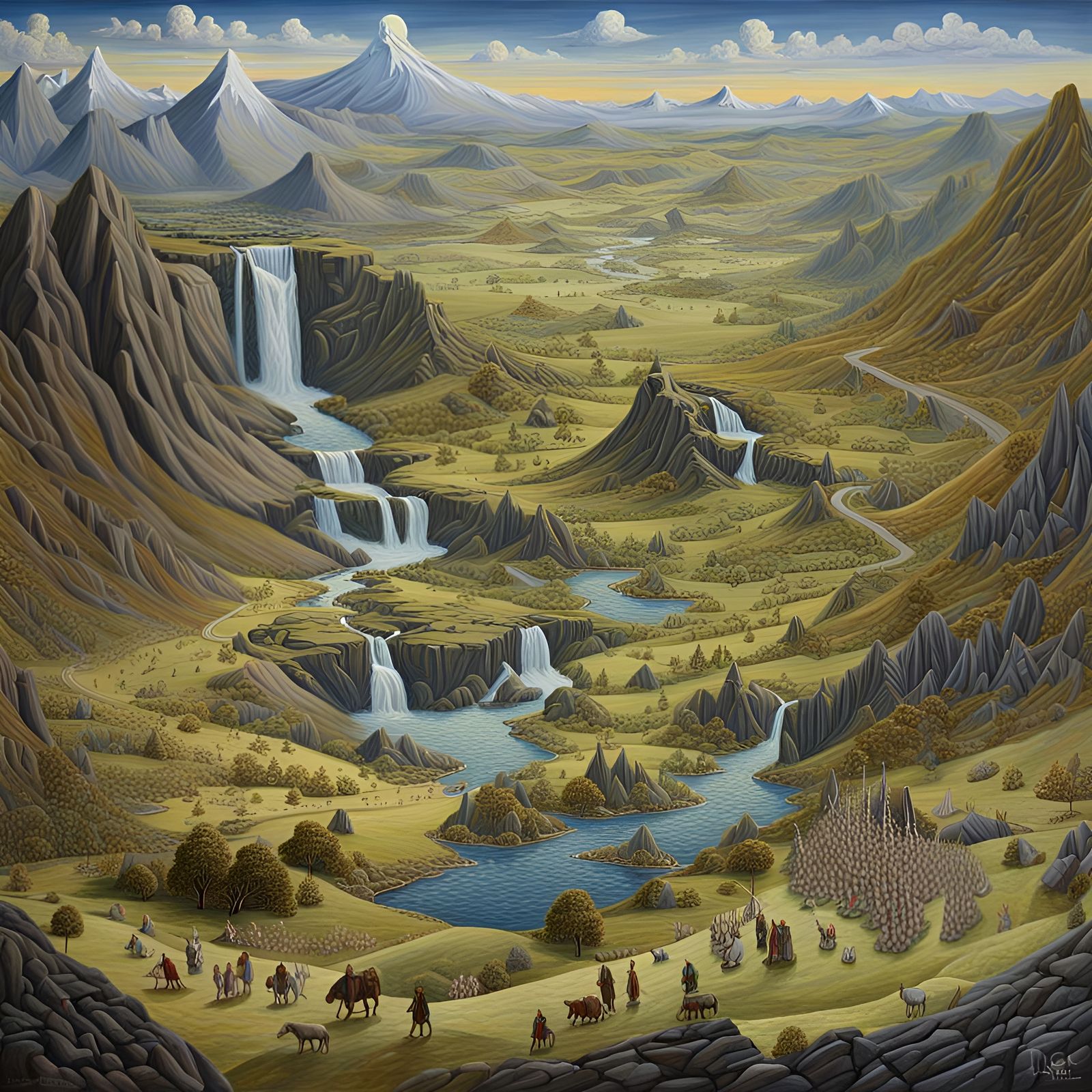 Grandiose Landscape in Oil Painting Style