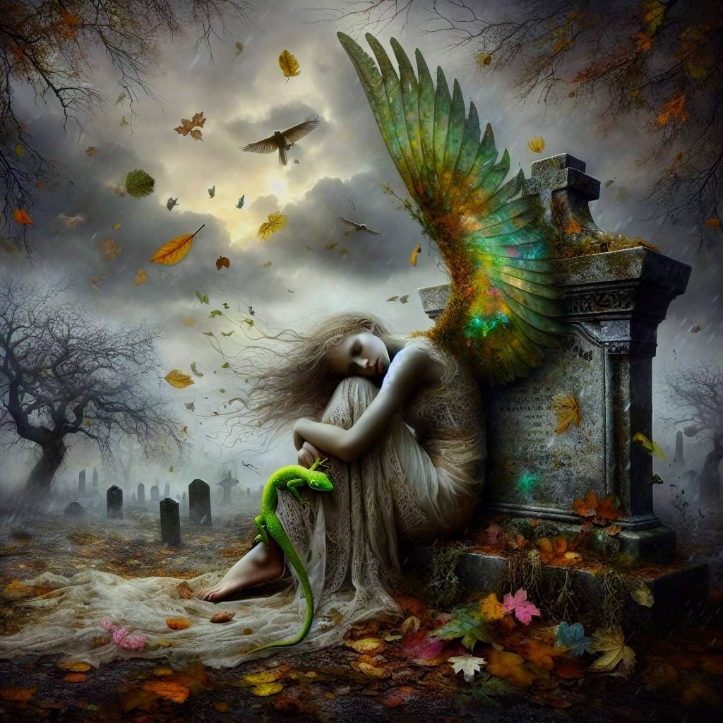 Haunted Angel Finds Hope in a Loyal Gecko Companion