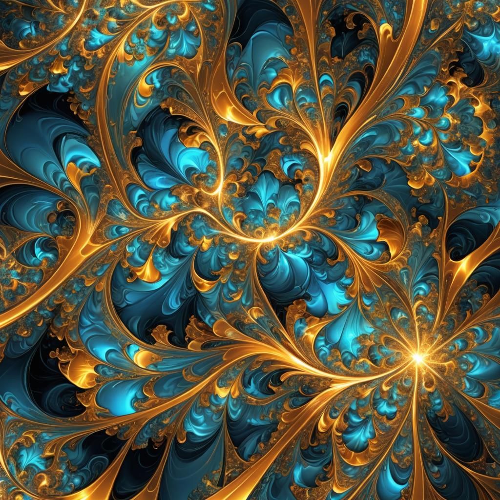 Vibrant Abstract Energy Collision in Digital Art