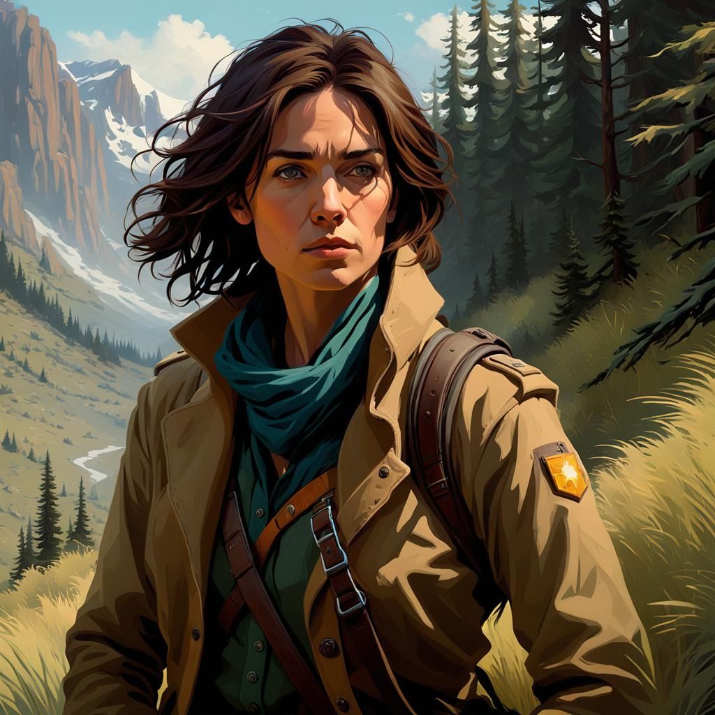 Female Dunedain Ranger in Dark Fantasy Style