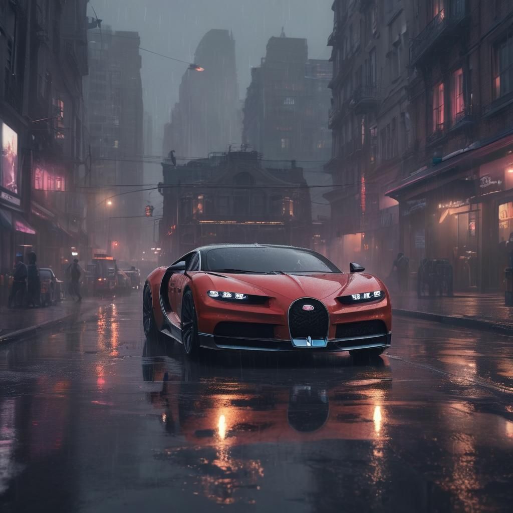 Bugatti Chiron Supersport in Futuristic Cityscape