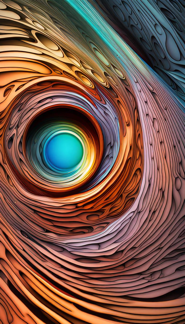 Iridescent Fractal Constellation in Psychedelic Surrealism