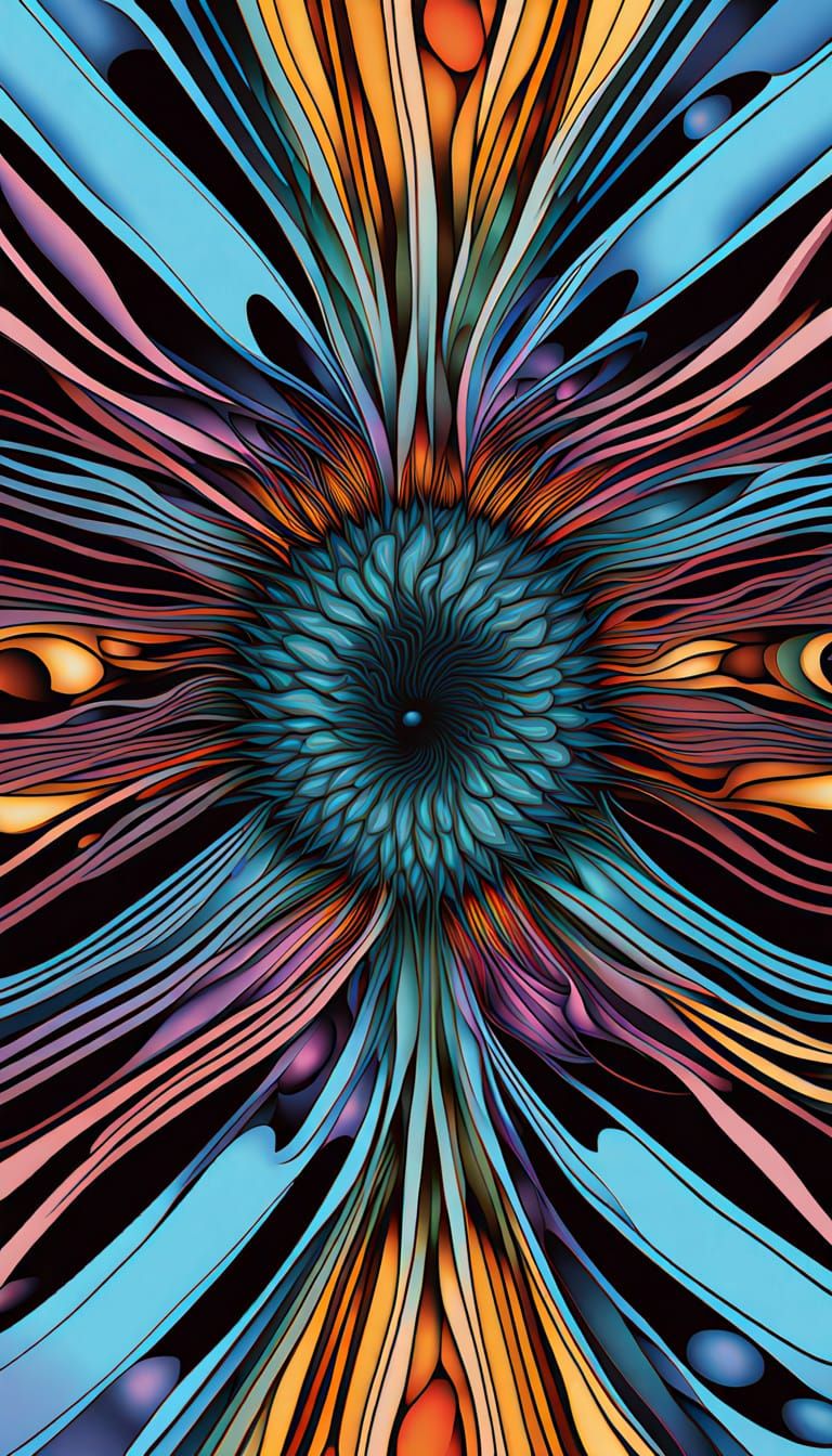 Iridescent Fractal Whirlpool Constellation in Psychedelic Su...