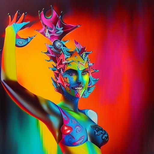 Bikini Model as Graffiti Splash Art